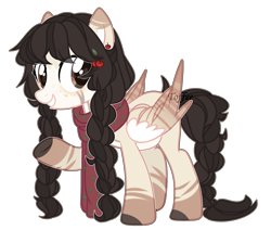 Size: 2619x2225 | Tagged: safe, artist:toffeelavender, imported from derpibooru, oc, oc only, pegasus, pony, base used, clothes, female, grin, mare, pegasus oc, raised hoof, scarf, simple background, smiling, solo, transparent background