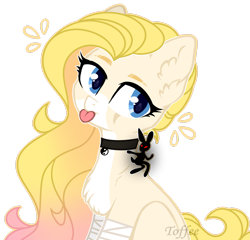 Size: 2501x2397 | Tagged: safe, artist:toffeelavender, imported from derpibooru, oc, oc only, pony, :p, base used, bust, chest fluff, choker, ear fluff, eyelashes, female, mare, simple background, solo, tongue out, transparent background