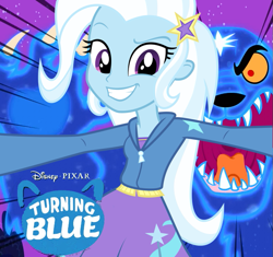 Size: 767x720 | Tagged: safe, artist:masem, edit, edited screencap, imported from derpibooru, screencap, trixie, bear, human, ursa, ursa minor, boast busters, equestria girls, rainbow rocks, disney, female, parody, photobombing trixie, pixar, turning red