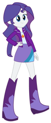 Size: 578x1382 | Tagged: safe, artist:iamsheila, imported from derpibooru, rarity, sunset shimmer, equestria girls, boots, clothes, high heel boots, jacket, palette swap, recolor, shirt, shoes, simple background, skirt, solo, transparent background