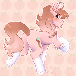 Size: 1500x1500 | Tagged: safe, artist:fanaticpanda, imported from derpibooru, oc, oc:pastelbrush, earth pony, pony, :p, butt, coat markings, ear piercing, earring, floating, jewelry, piercing, plot, socks (coat markings), solo, tongue out