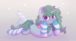 Size: 2778x1509 | Tagged: safe, artist:raily, imported from derpibooru, oc, oc only, oc:kazumi, pony, unicorn, clothes, commission, socks, solo, striped socks, ych result