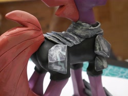 Size: 4096x3076 | Tagged: safe, artist:iron curtain, imported from derpibooru, tempest shadow, pony, unicorn, armor, butt, clay, clay figure, female, hoof shoes, mare, plot, solo