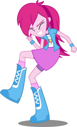 Size: 696x1147 | Tagged: safe, artist:iamsheila, imported from derpibooru, pinkie pie, rainbow dash, equestria girls, boots, clothes, palette swap, recolor, shirt, shoes, simple background, skirt, socks, solo, transparent background