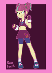 Size: 1024x1424 | Tagged: safe, artist:studiodraw, imported from derpibooru, sour sweet, equestria girls, crossover, exeron fighters, exeron gloves, exeron outfit, female, midriff, solo