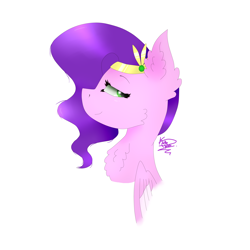 Size: 4000x4000 | Tagged: safe, artist:kathepart, imported from derpibooru, pipp petals, pegasus, pony, bust, crown, g5, jewelry, regalia, simple background, solo, white background, wings