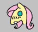 Size: 76x64 | Tagged: safe, fluttershy, pony, aggie.io, blushing, female, lowres, mare, open mouth, simple background, snoofa