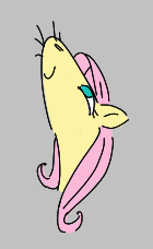 Size: 140x228 | Tagged: safe, fluttershy, pony, aggie.io, female, looking up, lowres, mare, simple background, smiling, snoofa, whiskers