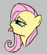 Size: 157x179 | Tagged: safe, fluttershy, pony, aggie.io, female, lowres, mare, open mouth, simple background, tongue out