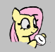 Size: 78x74 | Tagged: safe, fluttershy, pony, aggie.io, donut, female, food, lowres, mare, simple background