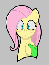 Size: 382x502 | Tagged: safe, fluttershy, oc, oc:anon, pony, aggie.io, blushing, female, holding hooves, mare, open mouth, simple background