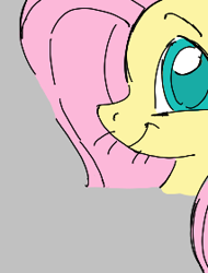 Size: 213x280 | Tagged: safe, fluttershy, pony, aggie.io, female, lowres, mare, simple background, smiling, whiskers