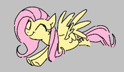 Size: 258x151 | Tagged: safe, fluttershy, pegasus, pony, aggie.io, eyes closed, female, flying, lowres, mare, simple background, smiling, spread wings, wings