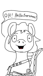 Size: 640x1136 | Tagged: safe, artist:php149, imported from derpibooru, sunny starscout, earth pony, pony, 1000 hours in ms paint, book, g5, looking at you, monochrome, park bench
