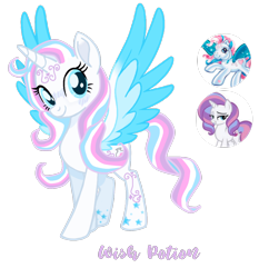 Size: 3222x3464 | Tagged: safe, artist:diamondlbases, artist:vernorexia, imported from derpibooru, potion nova, star catcher, alicorn, pegasus, pony, unicorn, my little pony: pony life, my little pony: the movie, blue eyes, body markings, colored wings, curly mane, facial markings, fusion, g3, g3 to g4, g4, g4.5, g4.5 to g4, generation leap, gradient wings, horn, markings, multicolored wings, name, simple background, solo, spread wings, stars, transparent background, wings