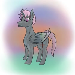 Size: 1280x1280 | Tagged: safe, artist:antares, imported from derpibooru, oc, oc:antumbra, pony, equus, male, newbie artist training grounds, pegacorn, solo, stallion