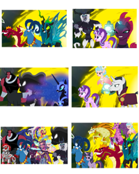 Size: 4096x5120 | Tagged: safe, artist:gojira1604shinomura, edit, edited screencap, imported from derpibooru, screencap, vector edit, adagio dazzle, aria blaze, chancellor neighsay, cozy glow, garble, grogar, lord tirek, mean twilight sparkle, nightmare moon, pony of shadows, princess eris, queen chrysalis, starlight glimmer, storm king, tempest shadow, oc, oc:ivisren red, alicorn, centaur, cyborg, cyborg pony, draconequus, dragon, pony, robot, robot pony, sheep, storm creature, taur, unicorn, equestria girls, my little pony: the movie, the ending of the end, alicornified, alternate ending, antagonist, bell, cosmos, cozycorn, grogar's bell, legion of doom, male, race swap, ram, s5 starlight, ultimate chrysalis, vector