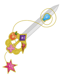 Size: 317x390 | Tagged: safe, artist:khtwilightsparkle, imported from derpibooru, disney, element of generosity, element of honesty, element of kindness, element of laughter, element of loyalty, element of magic, elements of harmony, keyblade, kingdom hearts, simple background, solo, transparent background, weapon