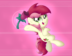 Size: 3100x2391 | Tagged: safe, artist:background basset, imported from derpibooru, roseluck, earth pony, pony, abstract background, female, flower, happy, open mouth, rose, solo