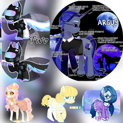 Size: 2000x2000 | Tagged: safe, artist:deko4ka, imported from derpibooru, oc, cat, earth pony, pegasus, pony, unicorn, adoptable, adopted, adoption, advertisement, angel, auction, black and white, blue, chocolate, deviantart, flower, food, grayscale, monochrome, moon, night, ocean, punk, rainbow, red, sale, water