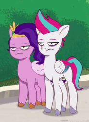 Size: 332x450 | Tagged: safe, imported from derpibooru, screencap, pipp petals, zipp storm, pegasus, pony, spoiler:g5, spoiler:my little pony: tell your tale, spoiler:tyts01e04, animated, bags under eyes, cropped, female, g5, gif, headbob, loop, mare, my little pony: tell your tale, nightmare roommate, perfect loop, royal sisters (g5), siblings, sisters