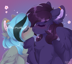Size: 4096x3625 | Tagged: safe, artist:toffie, imported from derpibooru, oc, oc:luny, oc:pestyskillengton, pegasus, pony, couple, female, heart, jewelry, kiss on the lips, kissing, lesbian, love, married, married couple, ring, wedding ring