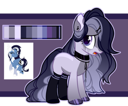 Size: 2697x2224 | Tagged: safe, artist:lissfoxz, imported from derpibooru, oc, oc only, pony, base used, choker, duo, ear piercing, eyelashes, female, hair over one eye, hoof polish, mare, piercing, reference sheet, simple background, solo, transparent background