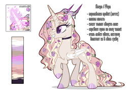 Size: 1500x1088 | Tagged: safe, artist:lissfoxz, imported from derpibooru, oc, oc only, alicorn, pony, alicorn oc, base used, choker, eyelashes, female, glowing, glowing horn, grin, hoof polish, horn, horns, mare, reference sheet, rus, simple background, smiling, solo, transparent background, wings
