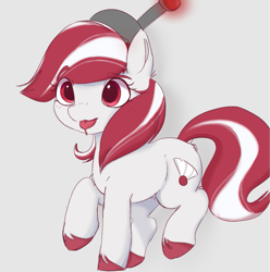 Size: 981x990 | Tagged: safe, artist:mushy, imported from derpibooru, sugar moonlight, earth pony, pony, spoiler:g5, anti-mind reading cap, female, g5, hypnosis, hypnotized, mare, solo, sparkles, tongue out