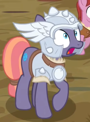 Size: 363x489 | Tagged: safe, imported from derpibooru, screencap, cobblestone, sun cross, earth pony, pony, campfire tales, cropped, duo, mighty helm