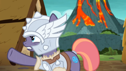 Size: 1366x768 | Tagged: safe, imported from derpibooru, screencap, sun cross, earth pony, pony, campfire tales, mighty helm, solo