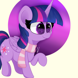 Size: 2000x2000 | Tagged: safe, artist:daftramms, imported from derpibooru, twilight sparkle, alicorn, pony, clothes, cute, g4, scarf, solo, striped scarf, twilight sparkle (alicorn)