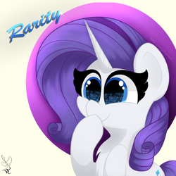 Size: 2000x2000 | Tagged: safe, artist:daftramms, imported from derpibooru, rarity, pony, unicorn, cute, g4, solo