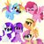 Size: 2000x2000 | Tagged: safe, artist:daftramms, imported from derpibooru, applejack, fluttershy, pinkie pie, rainbow dash, rarity, twilight sparkle, earth pony, pegasus, pony, unicorn, applejack (g5 concept leak), cute, earth pony twilight, featured image, fluttershy (g5 concept leak), g4, g5, g5 concept leaks, mane six, mane six (g5), pegasus pinkie pie, pinkie pie (g5 concept leak), race swap, rainbow dash (g5 concept leak), rarity (g5 concept leak), simple background, twilight sparkle (g5 concept leak), unicorn fluttershy, yellow background
