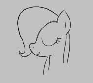 Size: 190x169 | Tagged: safe, artist:algoatall, fluttershy, pony, aggie.io, eyes closed, female, filly, lowres, monochrome, simple background, smiling, younger