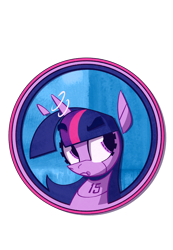 Size: 2000x2892 | Tagged: safe, artist:anontheanon, edit, imported from ponybooru, twilight sparkle, pony, robot, robot pony, circle, circle background, fifteen.ai, pensive, simple background, transparent background