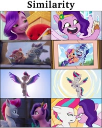 Size: 720x900 | Tagged: safe, edit, edited screencap, imported from derpibooru, screencap, pipp petals, sunny starscout, zipp storm, earth pony, pegasus, pony, spoiler:g5, spoiler:my little pony: a new generation, spoiler:my little pony: tell your tale, spoiler:tyts01e01, spoiler:tyts01e02, spoiler:tyts01e03, a home to share, argyle starshine, boop, cellphone, comparison, female, g5, hoof hold, my little pony: a new generation, my little pony: tell your tale, nose wrinkle, noseboop, phone, photo, reference, siblings, sisters, sisters take flight, smartphone, spread wings, wings, zipp's flight school