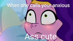 Size: 3410x1920 | Tagged: safe, edit, edited screencap, imported from derpibooru, screencap, pipp petals, pegasus, pony, spoiler:g5, spoiler:my little pony: tell your tale, spoiler:tyts01e04, anxiety, exploitable meme, g5, meme, my little pony: tell your tale, nightmare roommate, op has anxiety, solo, vulgar