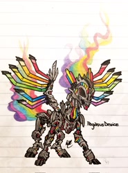 Size: 1513x2048 | Tagged: safe, artist:violetruen, imported from derpibooru, oc, fanfic:rainbow factory, fanfic art, pegasus device