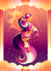 Size: 3000x4200 | Tagged: safe, artist:neonishe, imported from derpibooru, sunny starscout, alicorn, earth pony, pony, alicornified, g5, my little pony: a new generation, race swap, solo, sunnycorn