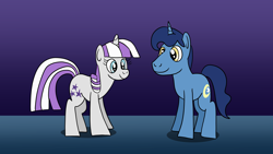 Size: 1920x1080 | Tagged: safe, artist:platinumdrop, imported from derpibooru, night light, twilight velvet, pony, unicorn, request