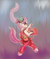 Size: 680x800 | Tagged: safe, artist:auntiefrost, imported from derpibooru, oc, oc only, oc:understudy, earth pony, pony, cave story, gun, simple background, weapon