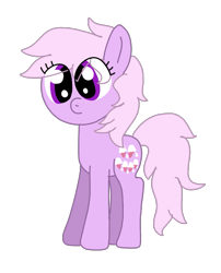 Size: 753x934 | Tagged: safe, artist:funnyclowns64, imported from derpibooru, lickety split, lickety-split, earth pony, pony, colored, cute, eye clipping through hair, female, frizzy hair, full body, g1, g1 licketybetes, g1 to g4, g1betes, g4, generation leap, hooves, mare, pink hair, pink mane, pink tail, purple eyes, simple background, smiling, solo, standing, tail, transparent background