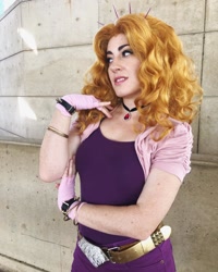 Size: 1080x1350 | Tagged: safe, artist:briannacherrycosplay, imported from derpibooru, adagio dazzle, human, bronycon, bronycon 2019, equestria girls, clothes, cosplay, costume, fingerless gloves, gloves, irl, irl human, photo, solo, transsexual