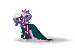Size: 1091x732 | Tagged: safe, artist:daspuschel, imported from twibooru, oc, oc:amethyst fire, clothes, flower, flower in hair, image, kimono (clothing), needs more jpeg, robe, solo