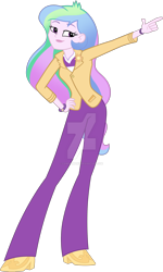 Size: 1920x3203 | Tagged: safe, artist:famousmari5, imported from derpibooru, princess celestia, human, do it for the ponygram!, equestria girls, equestria girls series, spoiler:eqg series (season 2), bracelet, brooch, cutie mark accessory, cutie mark brooch, female, hand on hip, high res, jewelry, obtrusive watermark, pointing, principal celestia, simple background, smiling, solo, transparent background, vector, watermark