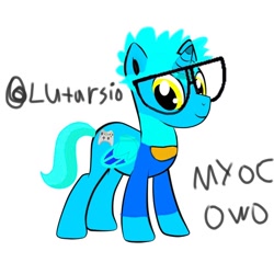 Size: 1200x1200 | Tagged: safe, artist:kinglucario65, imported from derpibooru, oc, oc only, alicorn, pony, alicorn oc, glasses, horn, simple background, solo, white background, wings