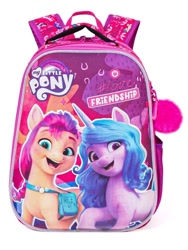 Size: 900x1200 | Tagged: safe, imported from derpibooru, izzy moonbow, sunny starscout, earth pony, pony, unicorn, backpack, g5, merchandise, official