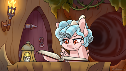 Size: 3840x2160 | Tagged: safe, artist:vladivoices, imported from derpibooru, cozy glow, pegasus, pony, comic:worse way to be bad, book, candle, evil lair, female, filly, foal, grogar's lair, lair, reading, solo, torch