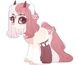 Size: 447x378 | Tagged: safe, artist:lissfoxz, imported from derpibooru, oc, oc only, pony, clothes, eyelashes, female, horns, mare, simple background, socks, solo, transparent background